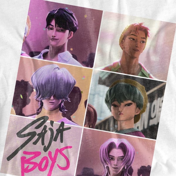 K-Pop Demon Hunters Womens/Ladies Saja Boys Grid T-Shirt