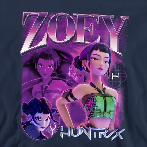 K-Pop Demon Hunters Unisex aikuisten Huntr/X Zoey -collegepaita