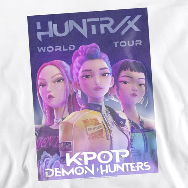K-Pop Demon Hunters Unisex Vuxen World Tour Huntr/X Affisch Tröja