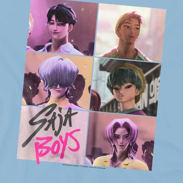 K-Pop Demon Hunters Barn/Kids Saja Boys Rutig T-shirt