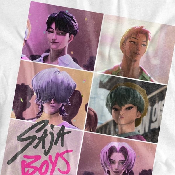 K-Pop Demon Hunters Unisex Adult Saja Boys Grid Long-Sleeved T-Shirt