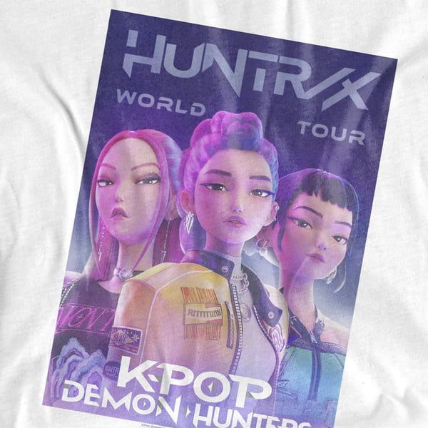 K-Pop Demon Hunters Unisex Adult World Tour Huntr/X Poster T-Shirt