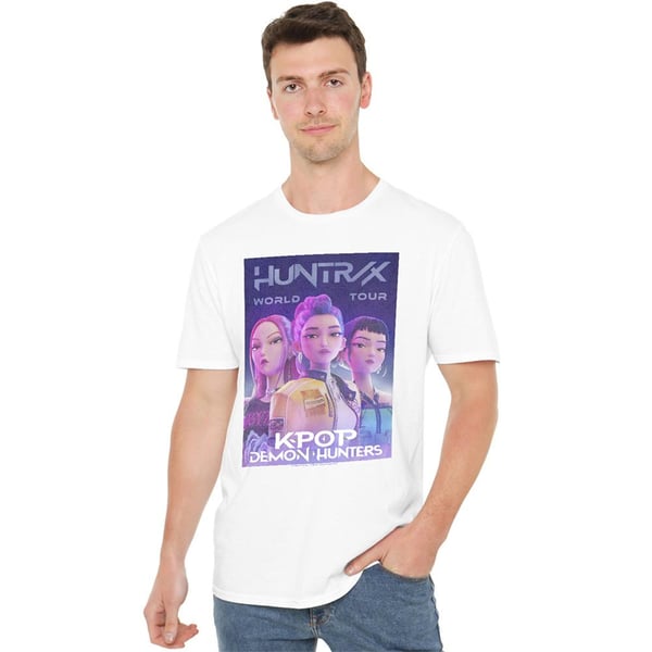 K-Pop Demon Hunters Unisex Adult World Tour Huntr/X Poster T-Shirt