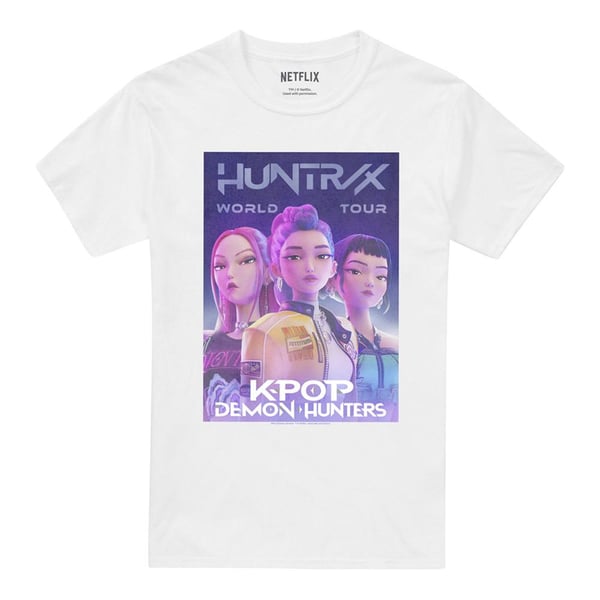 K-Pop Demon Hunters Unisex Adult World Tour Huntr/X Poster T-Shirt