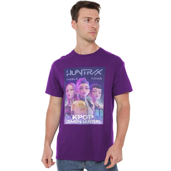 K-Pop Demon Hunters Unisex Adult World Tour Huntr/X Poster T-Shirt