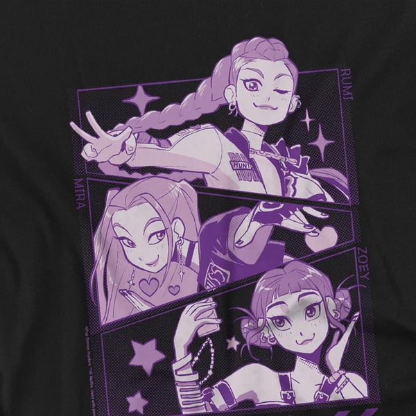 K-Pop Demon Hunters Barn/Kids Huntr/X Paneler T-shirt