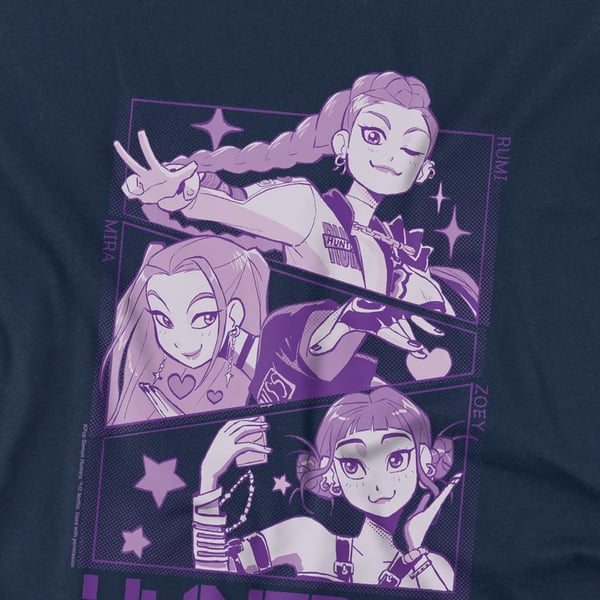 K-Pop Demon Hunters Barn/Kids Huntr/X Paneler T-shirt