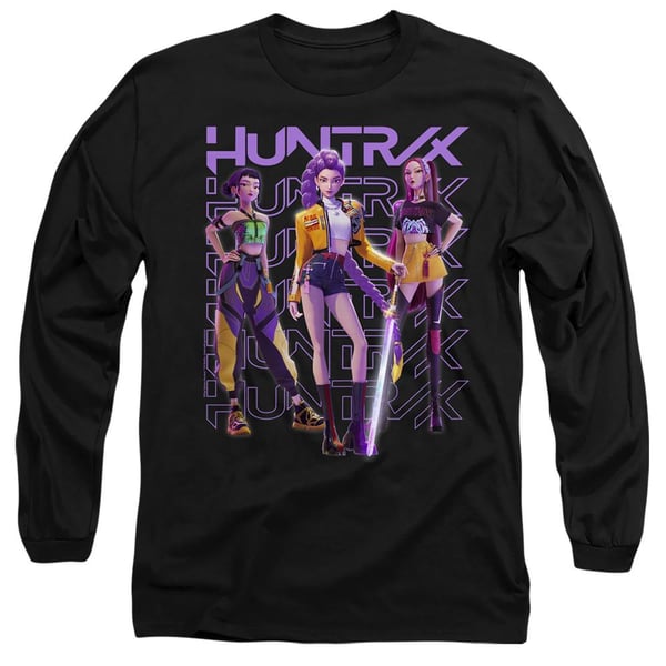 K-Pop Demon Hunters Unisex Vuxen Huntr/X Gruppbild Långärmad T-shirt