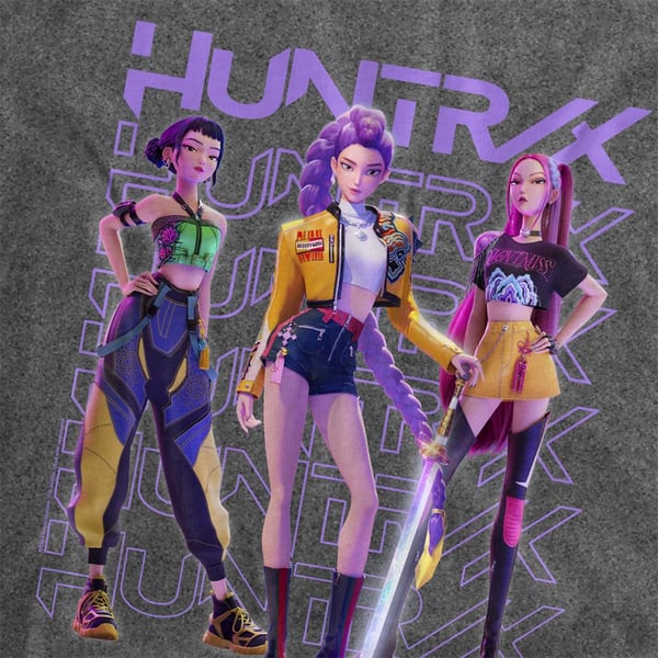 K-Pop Demon Hunters Unisex Adult Huntr/X Group Pose T-Shirt