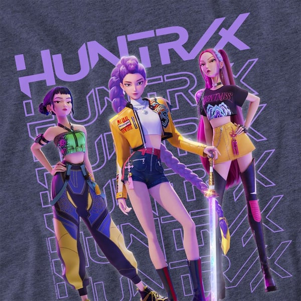 K-Pop Demon Hunters Unisex Adult Huntr/X Group Pose T-Shirt