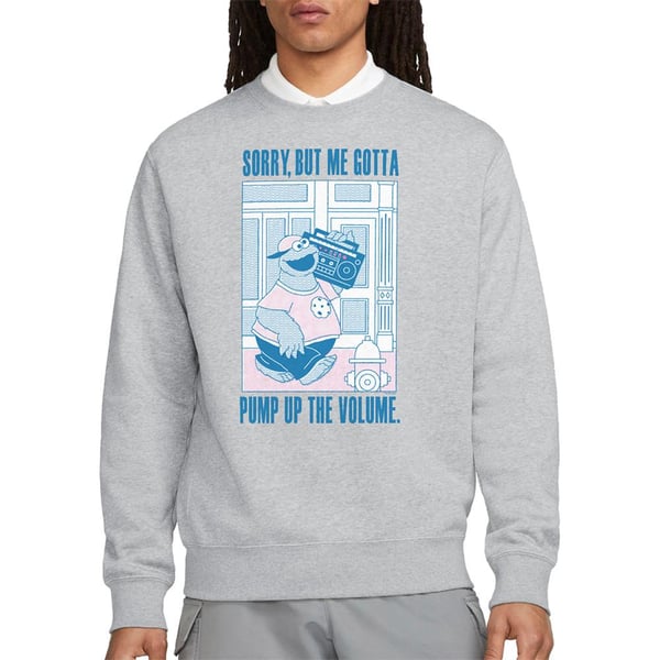 Sesame Street Unisex Adult Cookie Monster Heather Sweatshirt