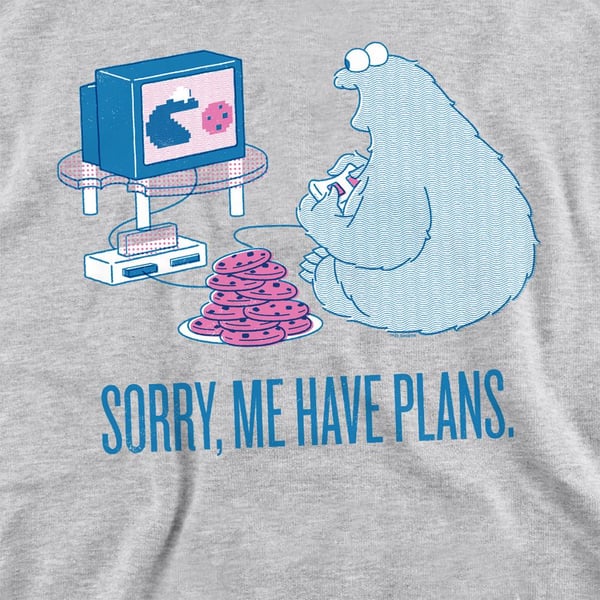 Sesame Street Unisex Adult Me Have Plans Cookie Monster Sweatshirt