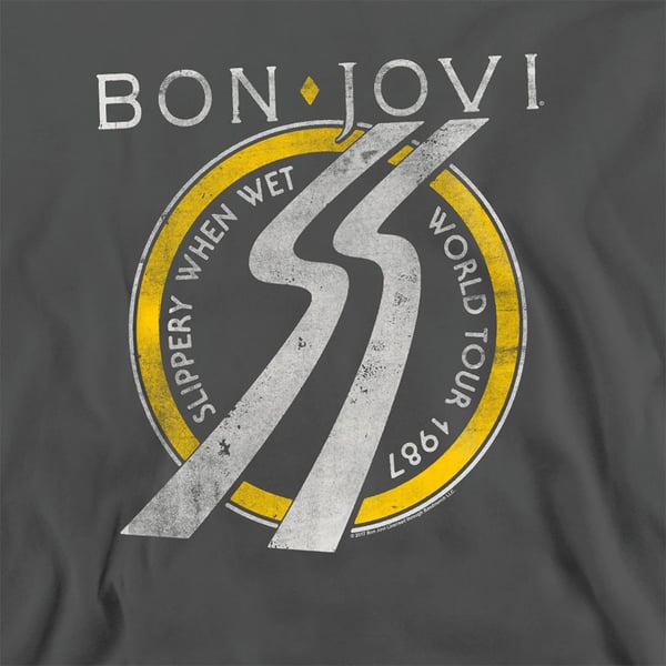 Bon Jovi Unisex Adult Slippery When Wet World Tour Sweatshirt