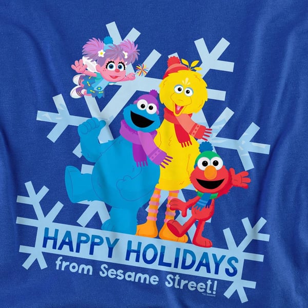 Sesame Street Unisex Adult Happy Holidays Characters Sweatshirt