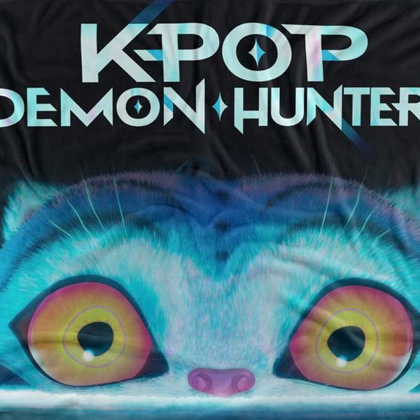 K-Pop Demon Hunters Fleece Derpy Tiger Supersoft Pläd