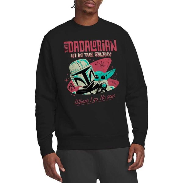 Star Wars Unisex Adult #1 Dadalorian Where I Go Sweatshirt