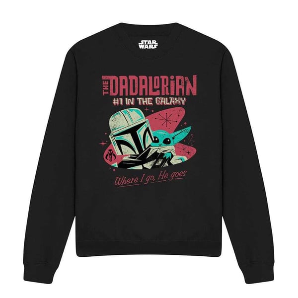 Star Wars Unisex Adult #1 Dadalorian Where I Go Sweatshirt