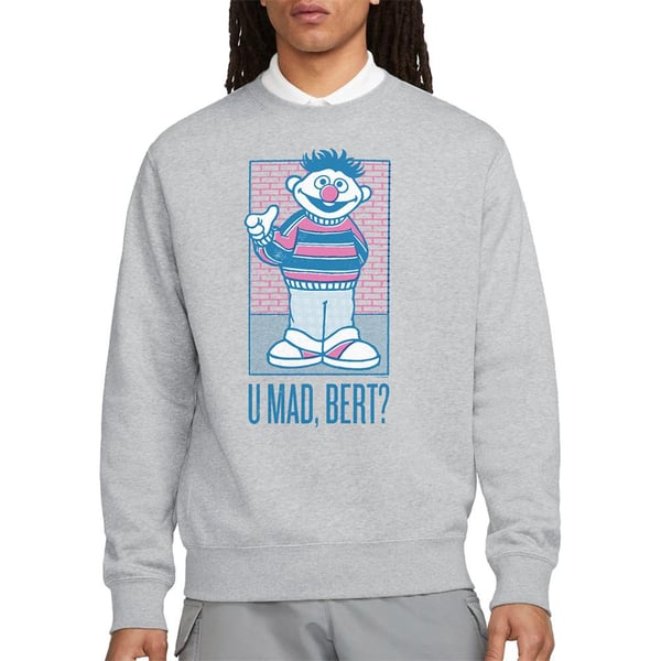 Sesame Street Unisex Adult U Mad Bert? Ernie Sweatshirt