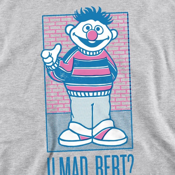 Sesame Street Unisex Adult U Mad Bert? Ernie Sweatshirt