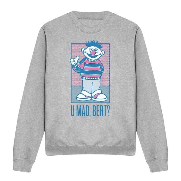 Sesame Street Unisex Adult U Mad Bert? Ernie Sweatshirt