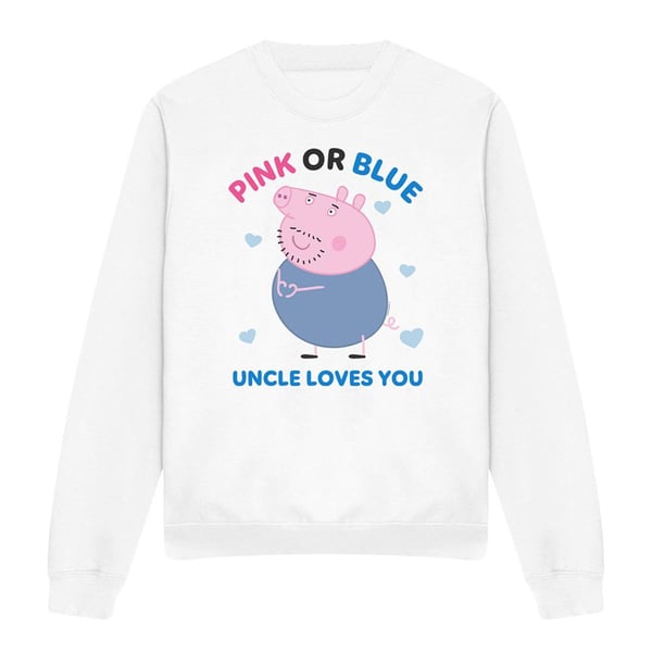 Peppa Pig Unisex Adult Pink Or Blue Uncle Pig Loves You Sweatshirt