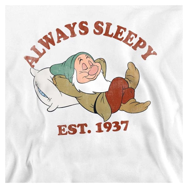 Snow White And The Seven Dwarfs Mens Always Sleepy 1937 Sleepy Sweatshirt