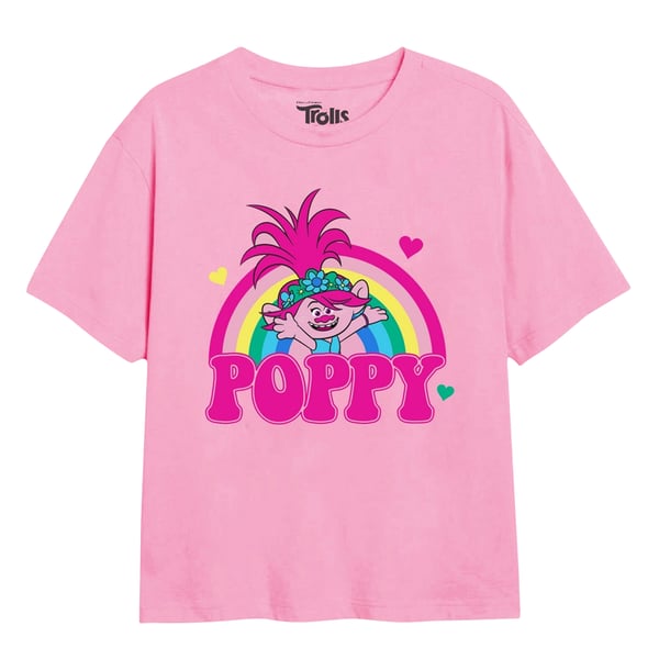 Trolls Tyttöjen Poppy Sateenkaari T-paita
