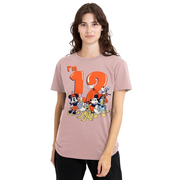 Mickey Mouse & Friends Womens/Ladies Vintage Group 12th Birthday T-Shirt