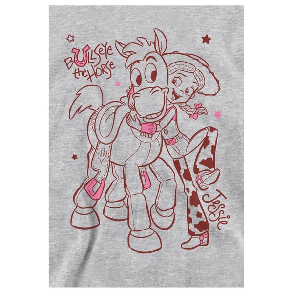 Toy Story 2 Childrens/Kids Jessie & Bullseye Outline Heather Pullover Hoodie