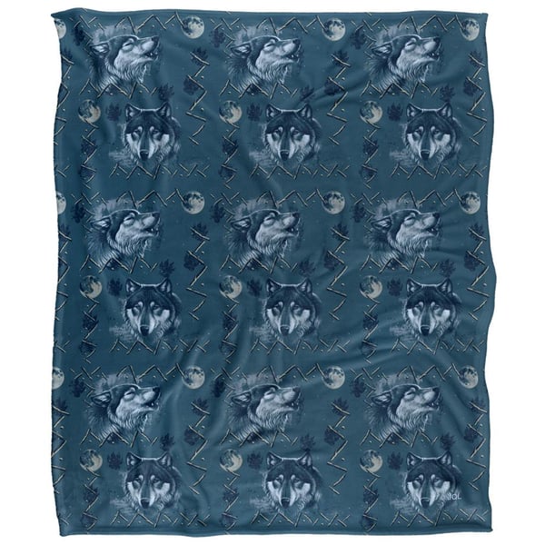 JQ Licensing Silky Wolf Howl Moon Pattern Supersoft Peitto JQ Licensing Silky Wolf Howl Moon Pattern Supersoft Peitto