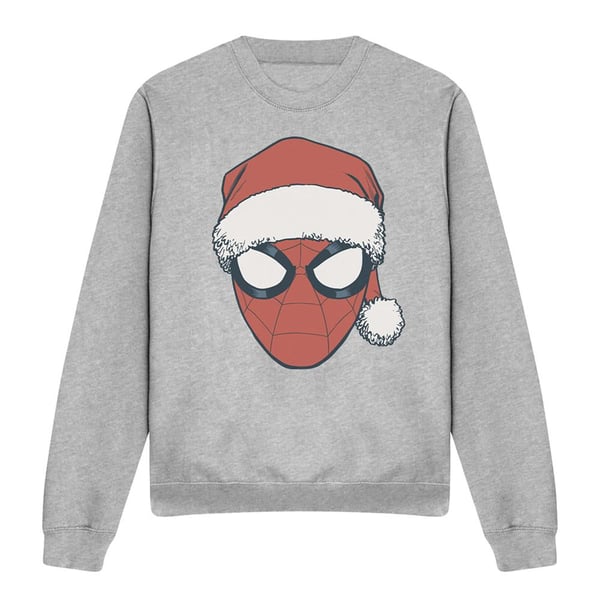 Spider-Man Unisex Adult Santa Hat Heather Christmas Sweatshirt