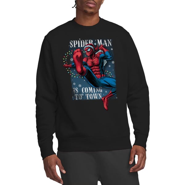 Spider-Man Unisex Adult Is Coming To Town Sweatshirt