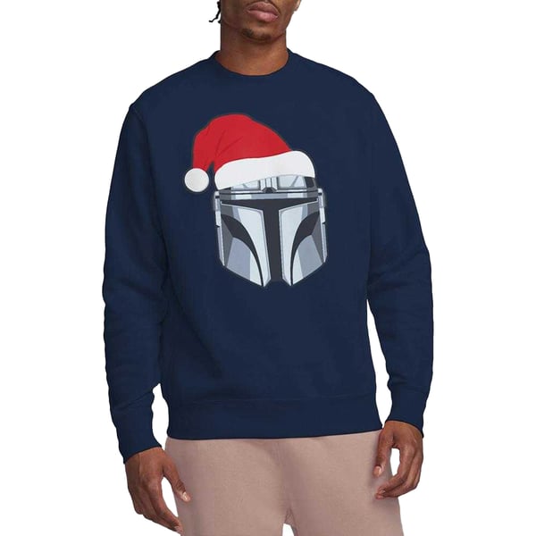 Star Wars: The Mandalorian Unisex Adult Mando Santa Hat Christmas Sweatshirt