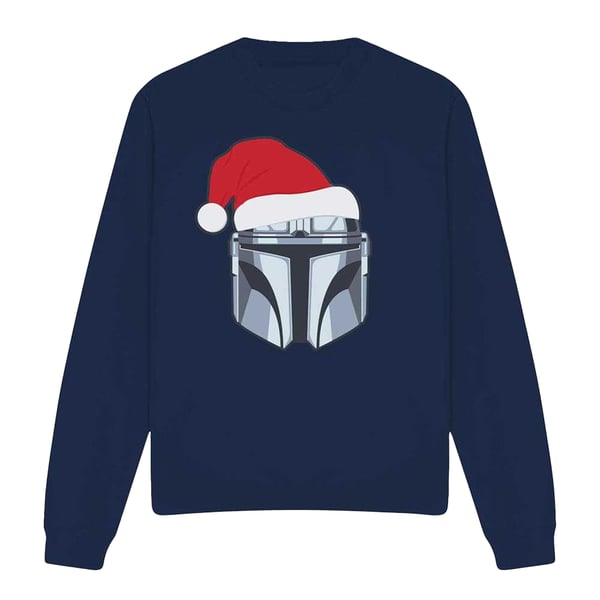 Star Wars: The Mandalorian Unisex Adult Mando Santa Hat Christmas Sweatshirt