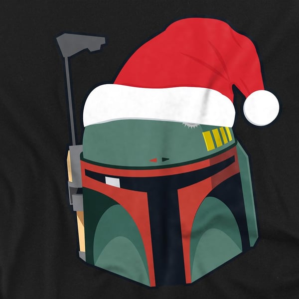 Star Wars Unisex Adult Boba Fett Santa Hat Christmas T-Shirt