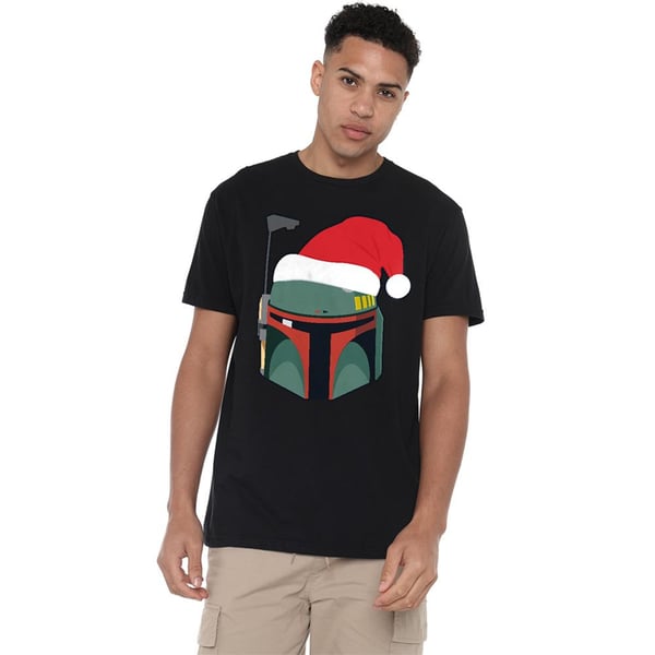 Star Wars Unisex Adult Boba Fett Santa Hat Christmas T-Shirt