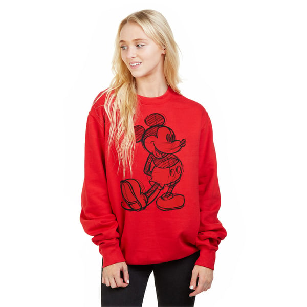 Disney Womens/Ladies Mickey Mouse Sketch Crew Neck Sweatshirt