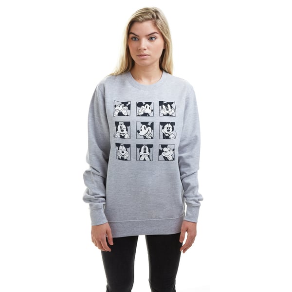 Disney Womens/Ladies Mickey Mouse Face Crew Neck Sweatshirt