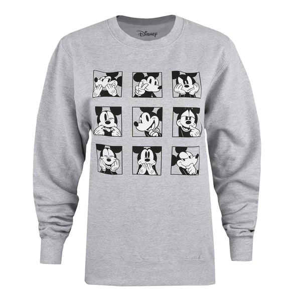 Disney Womens/Ladies Mickey Mouse Face Crew Neck Sweatshirt