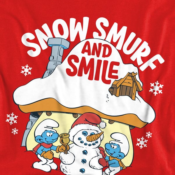 The Smurfs Unisex Adult Snow Smurf And Smile Christmas Sweatshirt