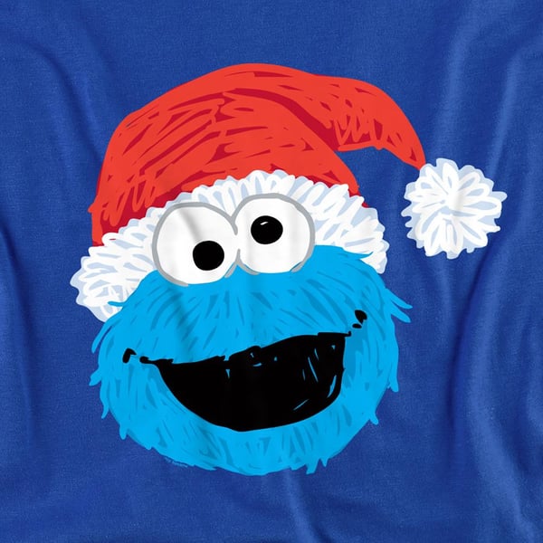 Sesame Street Unisex Adult Cookie Monster Scribble Christmas Sweatshirt