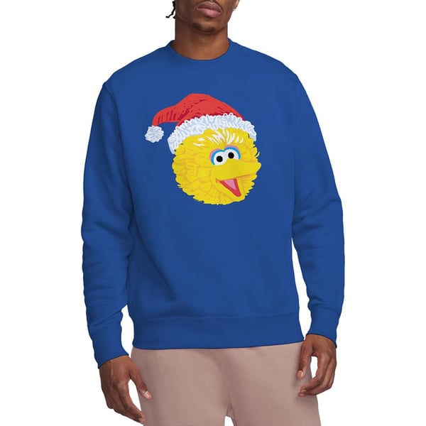 Sesame Street Unisex Adult Big Bird Scribble Christmas Sweatshirt