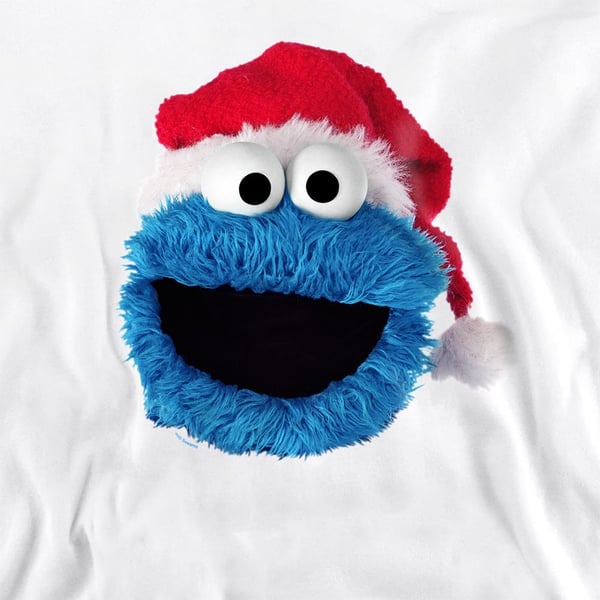 Sesame Street Unisex Adult Cookie Monster Hat Christmas Sweatshirt