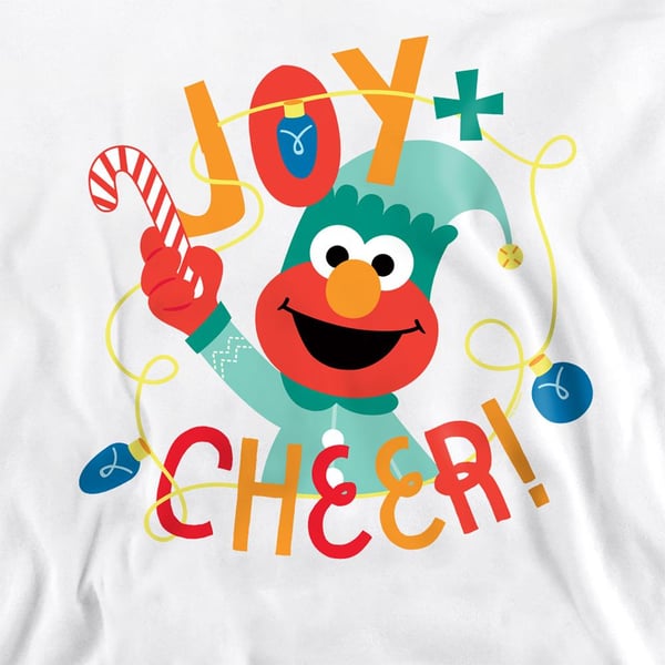 Sesame Street Unisex Adult Joy And Cheer With Elmo Christmas Sweatshirt