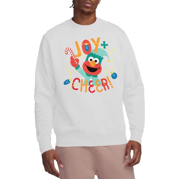 Sesame Street Unisex Adult Joy And Cheer With Elmo Christmas Sweatshirt