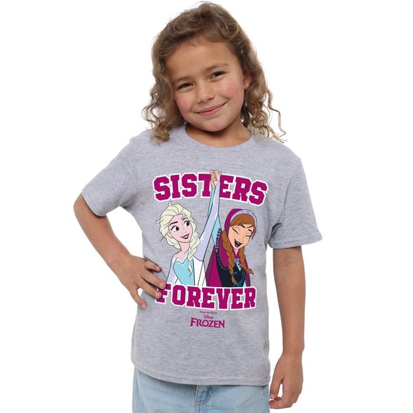 Frozen Girls Sisters Forever Heather T-Shirt