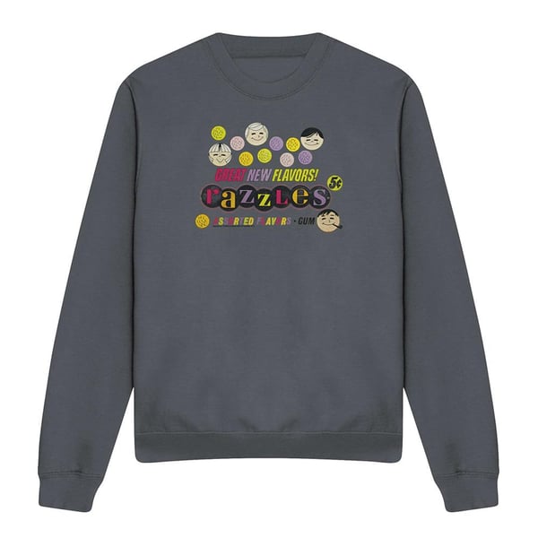 Dubble Bubble Unisex Adult Razzles Retro Box Heather Sweatshirt
