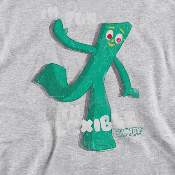 Gumby Unisex Adult I´m Flexible Heather Sweatshirt