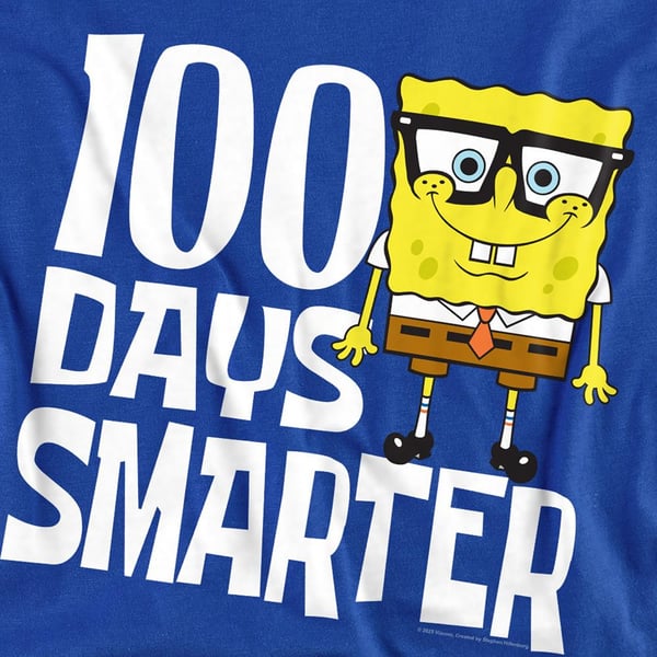 SpongeBob SquarePants Unisex Adult 100 Days Smarter Sweatshirt