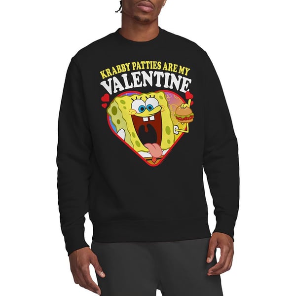 SpongeBob SquarePants Unisex Adult Krabby Patties Are My Valentine Sweatshirt